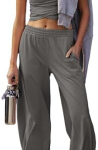 Glamaker Women's Two Piece Athletic Sets Casual Workout Sleeveless Cropped Tops High Sweatpants Joggers Tracksuits