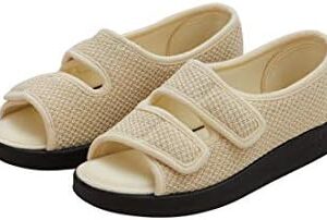 Silverts Women's Open Toe Shoes - Extra Wide Non Slip Adaptive Sandals - Diabetes Lymphedema Edema Arthritis Swollen Feet