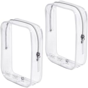 2 Pack Quart Size Travel Bag Tsa Approved Toiletry Bag Clear Makeup Organizer Zipper Pouch for Carry On Liquids Toiletries International Travel Must Haves Airplane Essentials for Women Flying
