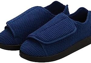 Silverts Men’s Double-Extra Wide Slip-Resistant Slippers for Seniors - Diabetic Shoes for Men, Edema Shoes for Swollen Feet