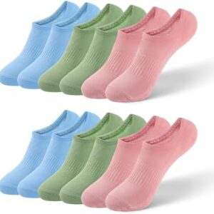 6 Pairs No Show Socks for Women Men - Low Cut Non Slip Socks for Flats Invisible Liner Socks