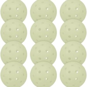 Franklin Sports Glow in The Dark Outdoor Pickleballs - Light Up Pickleball Balls for Nighttime Pickleball - Glow in The Dark Green Pickleball Balls - Charge in Indoor Light + Sunlight