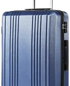 Coolife Luggage Suitcase PC+ABS with TSA Lock Spinner Carry on Hardshell Lightweight 20in 24in 28in(ice blue, M(24IN))