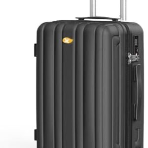 Carry On Luggage 22x14x9 Airline Approved, Hard Suitcases with Spinner Wheels, Polycarbonate Lightweight Luggage, Durable & Stylish, Built-in TSA Lock, Black