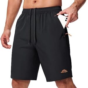 MAGCOMSEN Men's Hiking Shorts 7" Quick Dry Workout Shorts with Zipper Pockets for Running, Athletic, Gym, Basketball