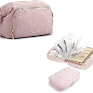 BAGSMART Travel Makeup Bag + Jewelry Travel Case