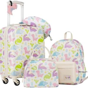 Coolife Kid’s Luggage Set 5 Piece Suitcase Set 16’’ Carry on Hardside Spinner Toddler Luggage Travel Rolling Luggage Girls Boys