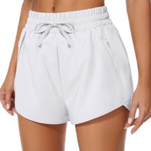 Women's Running Shorts High Waisted Quick Dry Athletic Shorts Sports Workout Gym Track Drawstring Shorts with Pockets