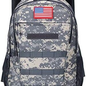 outdoor plus Camo Backpack,Military Boys Backpacks for Middle School,Army Bookbag with USB Charging Port,30l/40L