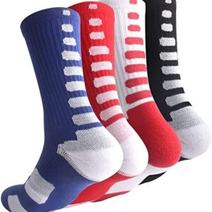 OLCHEE Boys Sock Basketball Soccer Hiking Ski Athletic Outdoor Sports Thick Calf High Crew Socks Multipack