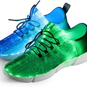 Shinmax Light Up Shoes,Fiber Optic LED Shoes for Women Men USB Charging Dancing LED Sneakers Flashing Shoes Glowing Luminous Trainers for Festivals,Christmas,Halloween and Parties White